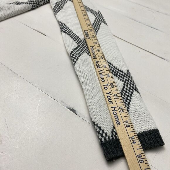 New Hem &Thread Womens Open Front Long Hooded Cardigan Gray White Size Small - Picture 10 of 12